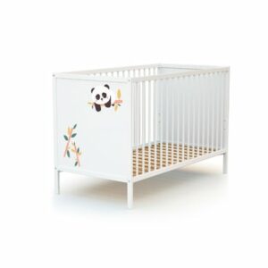 WEBABY Babybett Renard Panda mit Panelen weiß 60 x 120 cm