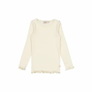 Wheat Ripp-Langarmshirt Lace LS Eggshell