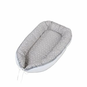 babybay® Kuschelnest perlgrau Sterne weiß