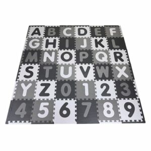 knorr toys® Puzzlematte - Alphabet + Zahlen grau-weiß