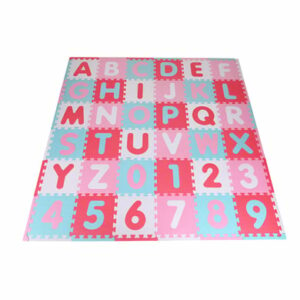 knorr toys® Puzzlematte - Alphabet + Zahlen pink-rosa