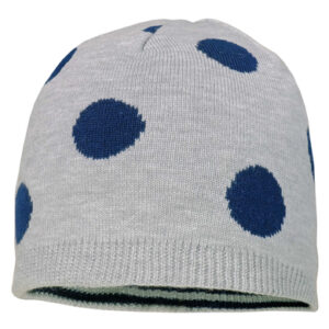 maximo Girls Wende-Beanie Dots hellgraumelange-dkl.marine