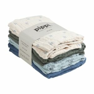 pippi Muslin Tücher 8er-Pack Gray Mist