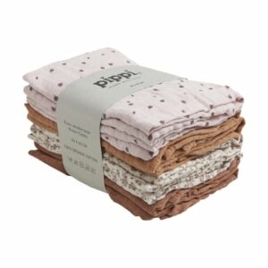 pippi Muslin Tücher 8er-Pack Mocha Mousse