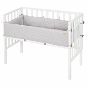 roba Beistellbett 2-in-1 weiß Style grau inkl. Matratze