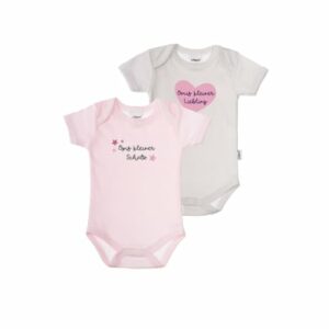 Liliput Baby-Bodies im 2er Set Opis kleiner Schatz rosa gestreift/ grau gestreift