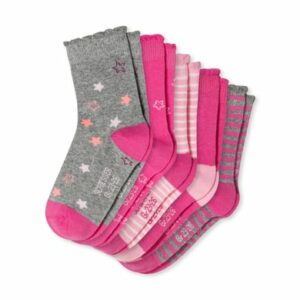 Schiesser Freizeitsocken 5er-Pack Sterne Grau/Pink/Rosa