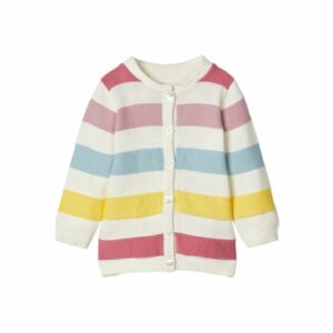 name it Girls Strickjacke Nbfdenilli snow white