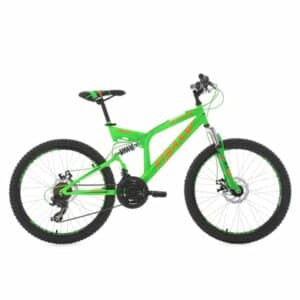 KS Cycling Kinder-Mountainbike 24 Zoll Fully Xtraxx grün-orange