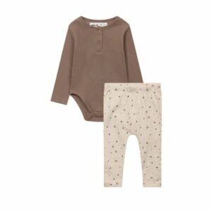 Minoti Set aus Body und Leggings grau/beige