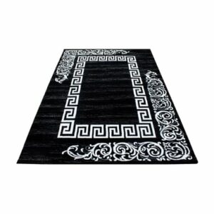 Giancasa orientalisch Kurzflorteppich Ornamente Flachflorteppich modern 6620 BLACK