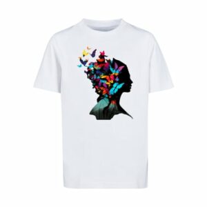 F4NT4STIC T-Shirt Schmetterling Silhouette TEE UNISEX weiß