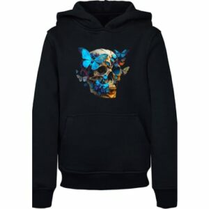 F4NT4STIC Hoodie Schmetterling Skull HOODIE UNISEX schwarz