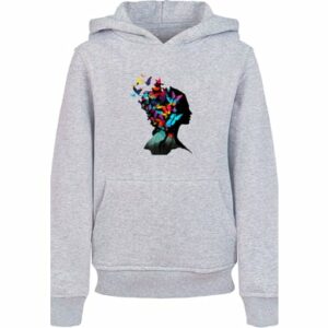 F4NT4STIC Hoodie Schmetterling Silhouette HOODIE UNISEX heather grey