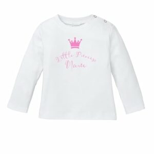 Schnullireich Baby Shirt (Langarm) mit Namen Little Princess Weiß