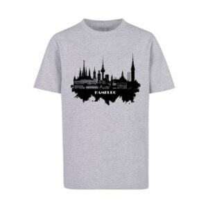 F4NT4STIC T-Shirt Cities Collection - Hamburg skyline heather grey