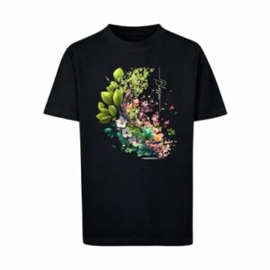 F4NT4STIC T-Shirt Baum mit Blumen Tee Unisex schwarz