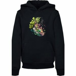 F4NT4STIC Hoodie Baum mit Blumen Hoodie schwarz