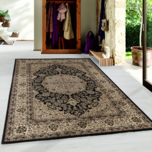 Giancasa Orientteppich Wohnzimmer orientalisch Kurzflorteppich Designteppich 2608 black