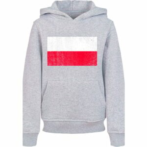 F4NT4STIC Hoodie Poland Polen Flagge distressed heather grey