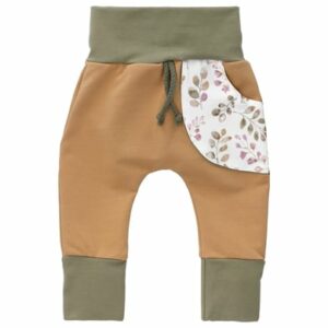 Puschel-Design Hose Handmade grün beige