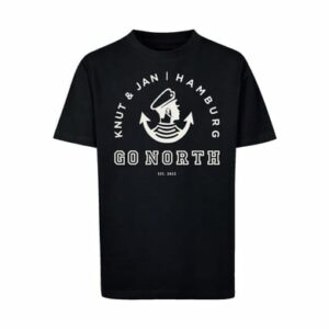 F4NT4STIC T-Shirt Go North Knut & Jan Hamburg Logo schwarz