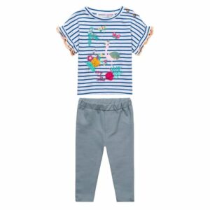 MINOTI T-Shirt und Leggings im Set Weiß/Hellblau