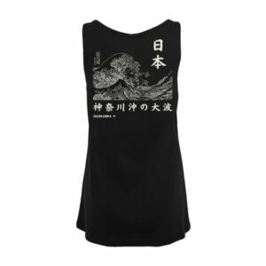 F4NT4STIC Ladies Tanktop Kanagawa Welle schwarz