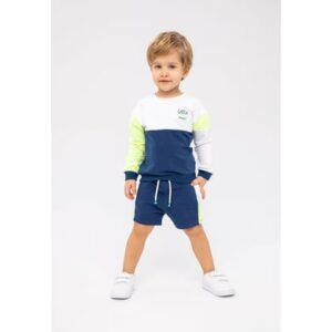 MINOTI Sweatshirt und Shorts Set Dunkelblau/Weiß