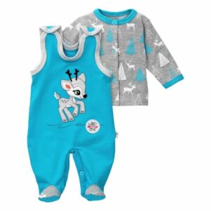 Koala Baby 2tlg Set Strampler + Shirt Rentier - by Koala Baby blau grau