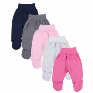 TupTam Baby Hose mit Fuß 5er Pack rosa/grau