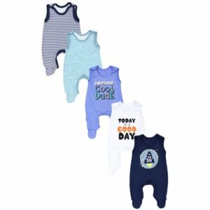 TupTam Baby Strampler mit Aufdruck Spruch 5er Pack dunkelblau