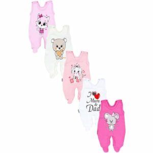 TupTam Baby Strampler mit Aufdruck Spruch 5er Pack rosa