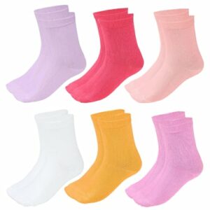 TupTam Kinder Socken Mädchen Jungen Bunt Gemustert 6er Pack lila/weiß