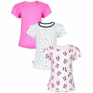 TupTam Baby Mädchen Sommer Kurzarm Shirt 3er Pack magenta