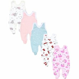 TupTam Baby Strampler mit Aufdruck Spruch 5er Pack rosa/rot