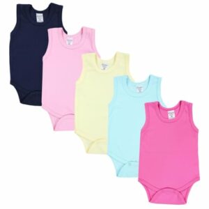 TupTam Baby Mädchen Achselbody 5er Pack rosa/gelb