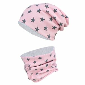 TupTam Unisex Kinder Beanie Mütze Schlauchschal Set graphit