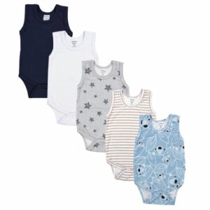 TupTam Baby Jungen Achselbody 5er Pack beige/blau