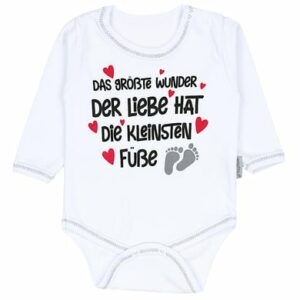 TupTam Baby Langarmbody mit Spruch Print Aufdruck Witzig weiß