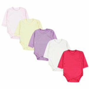 TupTam Baby Langarm Wickelbody im 5er Set rosa/lila