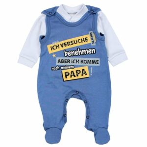 TupTam Baby Strampler Set mit Spruch blau