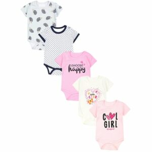 TupTam Mädchen Baby Body Kurzarm 5er Pack apricot