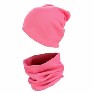 TupTam Unisex Kinder Beanie Mütze Schlauchschal Set rosa/pink