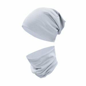 TupTam Unisex Kinder Beanie Mütze Schlauchschal Set hellgrau