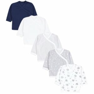 TupTam Baby Langarm Wickelshirt 5er Set grau