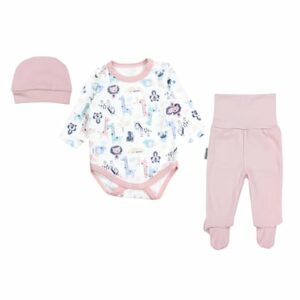 TupTam Baby Bekleidungsset Langarmbody Hose Mütze3 teilig rosa/blau