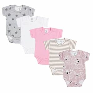 TupTam Mädchen Baby Body Kurzarm 5er Pack beige/rosa