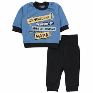 TupTam Baby Jungen Langarmshirt Babyhose Outfit 2teilig schwarz