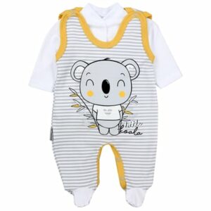 TupTam Baby Unisex Strampler-Set mit Aufdruck Spruch 2-tlg grau/gelb